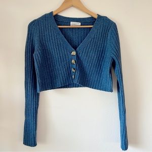 Urban outfitters ribbed crop cardigan sweater
